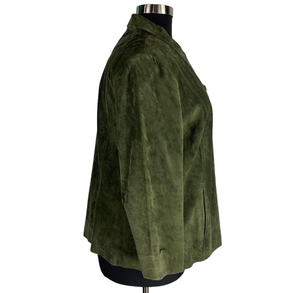 PENDLETON GREEN SUEDE LEATHER LIGHTWEIGHT BUTTON DOWN SHIRT JACKET SHACKET - Picture 6 of 13